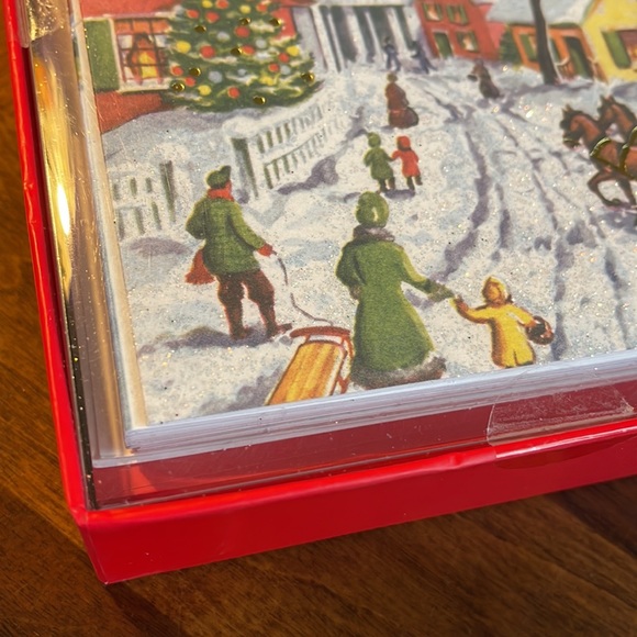 NEVER OPENED BOXED CARDS - 15 CARDS/RED ENVELOPES WITH GOLD FOIL LINING - 5"X7" - Picture 5 of 7